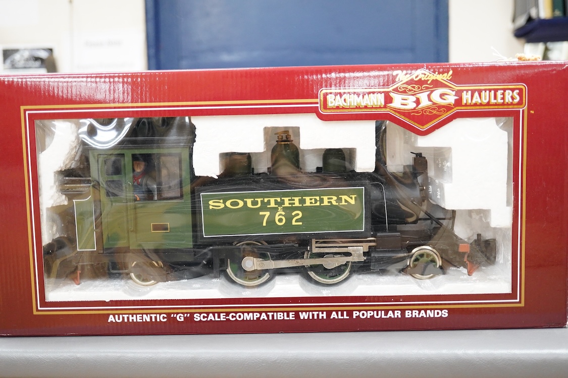 A boxed Bachmann Spectrum (Bachmann Big Haulers) G scale railway Lyndon & Barnstaple 2-4-2T Baldwin tank locomotive, Lyn